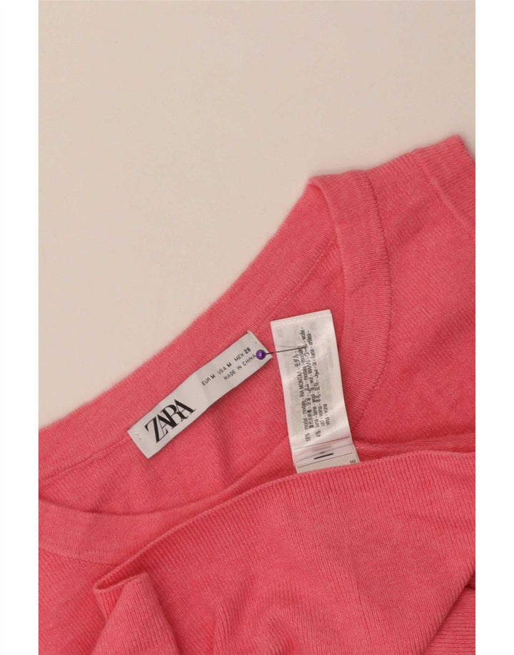 Zara Womens Vest Top UK 12 Medium Pink Modal