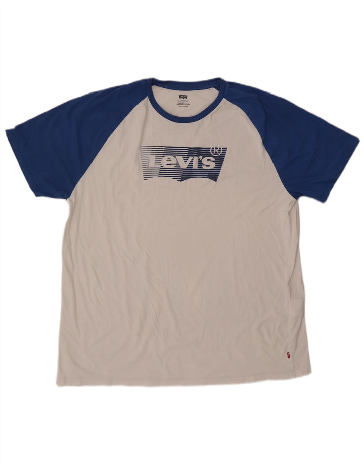 Levi's Mens Graphic T-Shirt Top 2XL White Colourblock