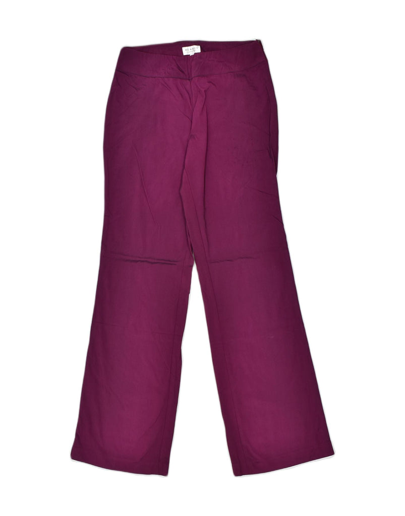 HENNES Womens Flare Trousers EU 38 Small W30 L32 Burgundy Viscose | Vintage | Thrift | Second-Hand | Used Clothing | Messina Hembry 