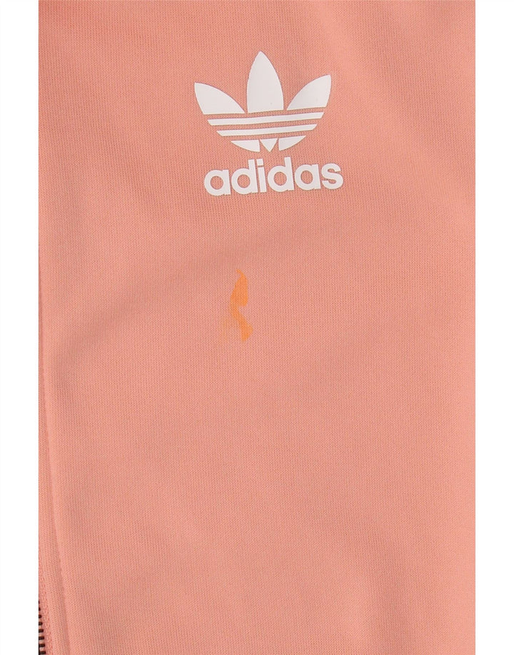 Adidas Womens Graphic Tracksuit Top Jacket UK 6 XS  Orange Polyester
