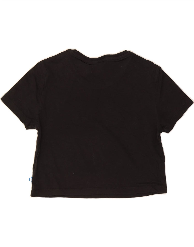 ADIDAS Womens Crop Graphic T-Shirt Top UK 14 Medium Black Cotton Vintage Adidas and Second-Hand Adidas from Messina Hembry 