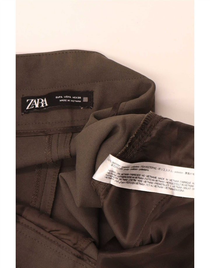 Zara Womens Cropped Trousers Large W30 L25 Grey Polyester