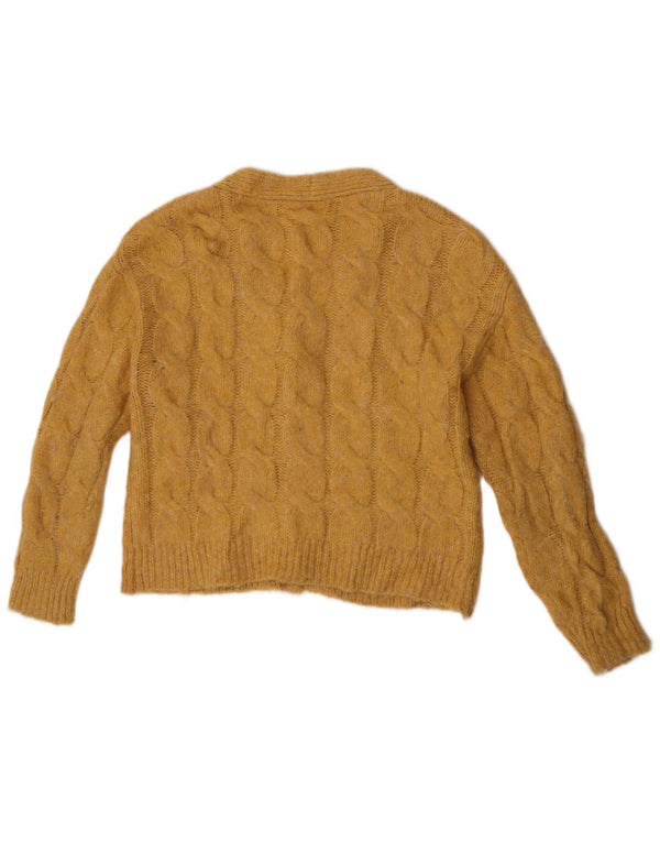 Zara Girls Cardigan Sweater 11-12 Years Yellow Acrylic