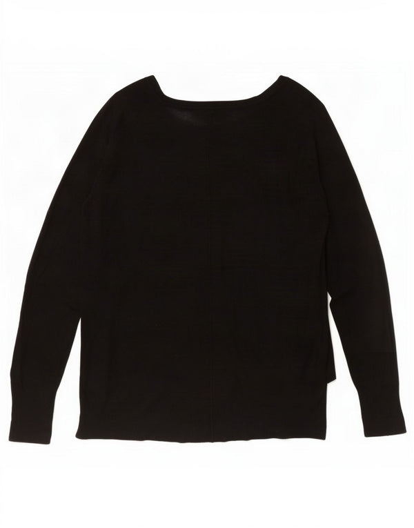 Zara Womens Boat Neck Jumper Sweater UK 16 Large Black