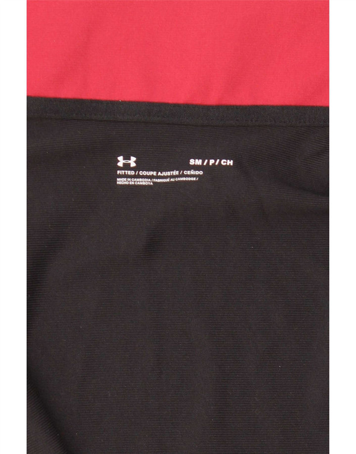 Under Armour Mens Fitted Tracksuit Top Jacket Small Black Colourblock