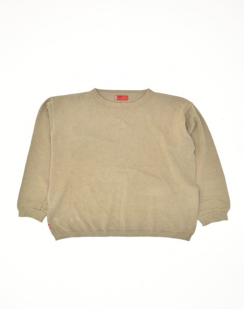 LEVI'S Mens Crew Neck Jumper Sweater Large Beige Ramie | Vintage Levi's | Thrift | Second-Hand Levi's | Used Clothing | Messina Hembry 