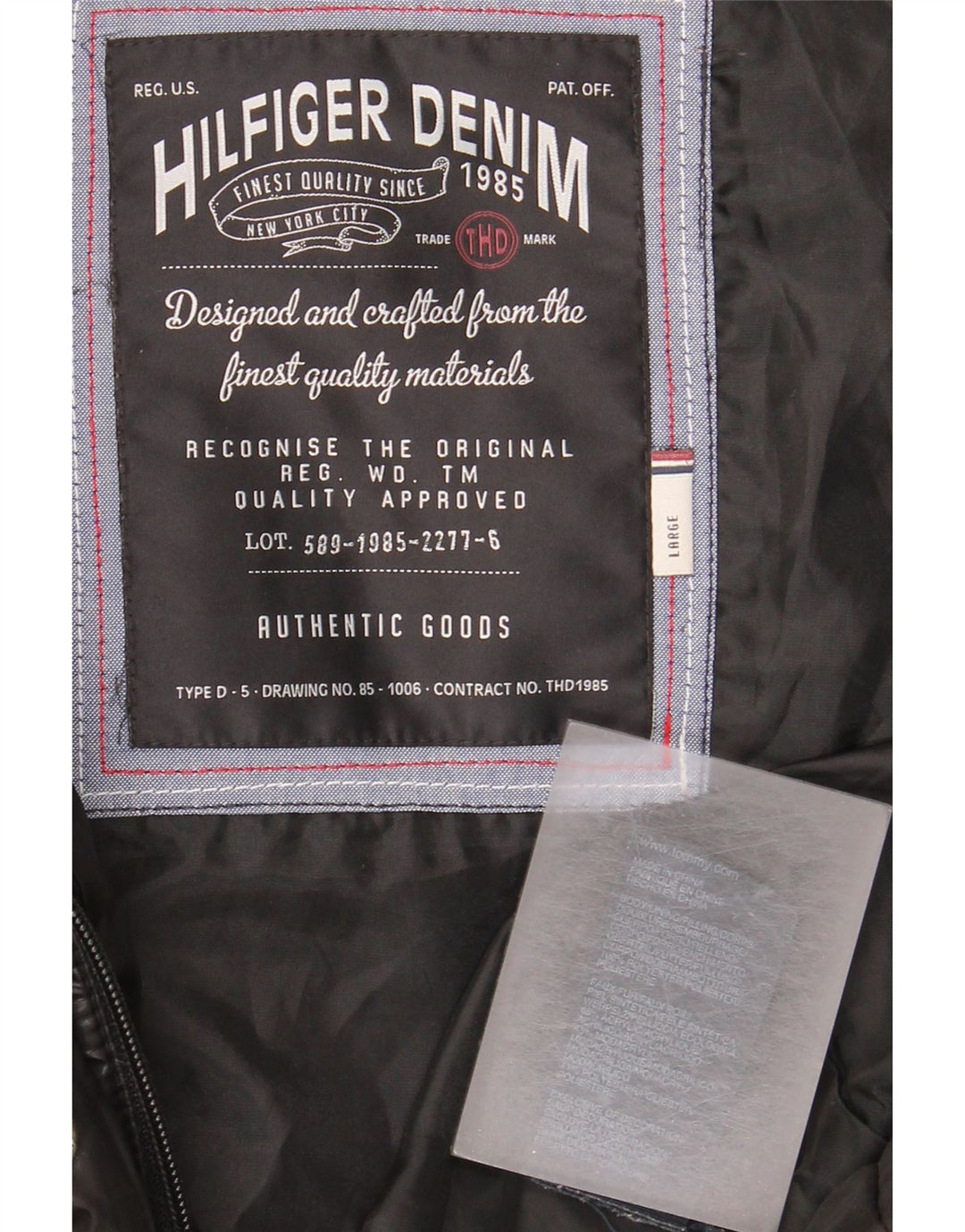 Tommy Hilfiger Womens Padded Jacket UK 16 Large Black Polyester