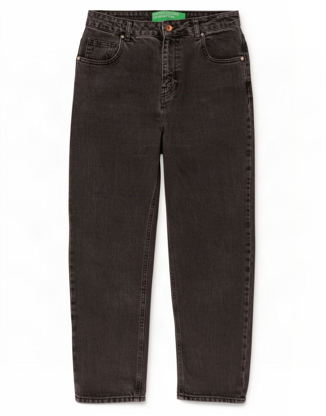 Benetton Womens Tapered Jeans W30 L27 Grey Cotton