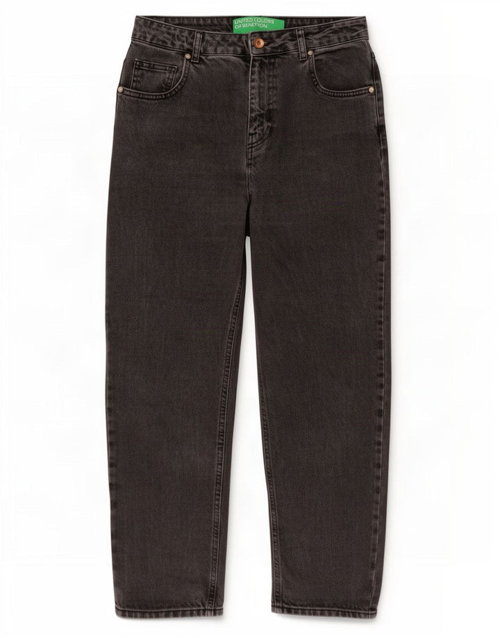 Benetton Womens Tapered Jeans W30 L27 Grey Cotton