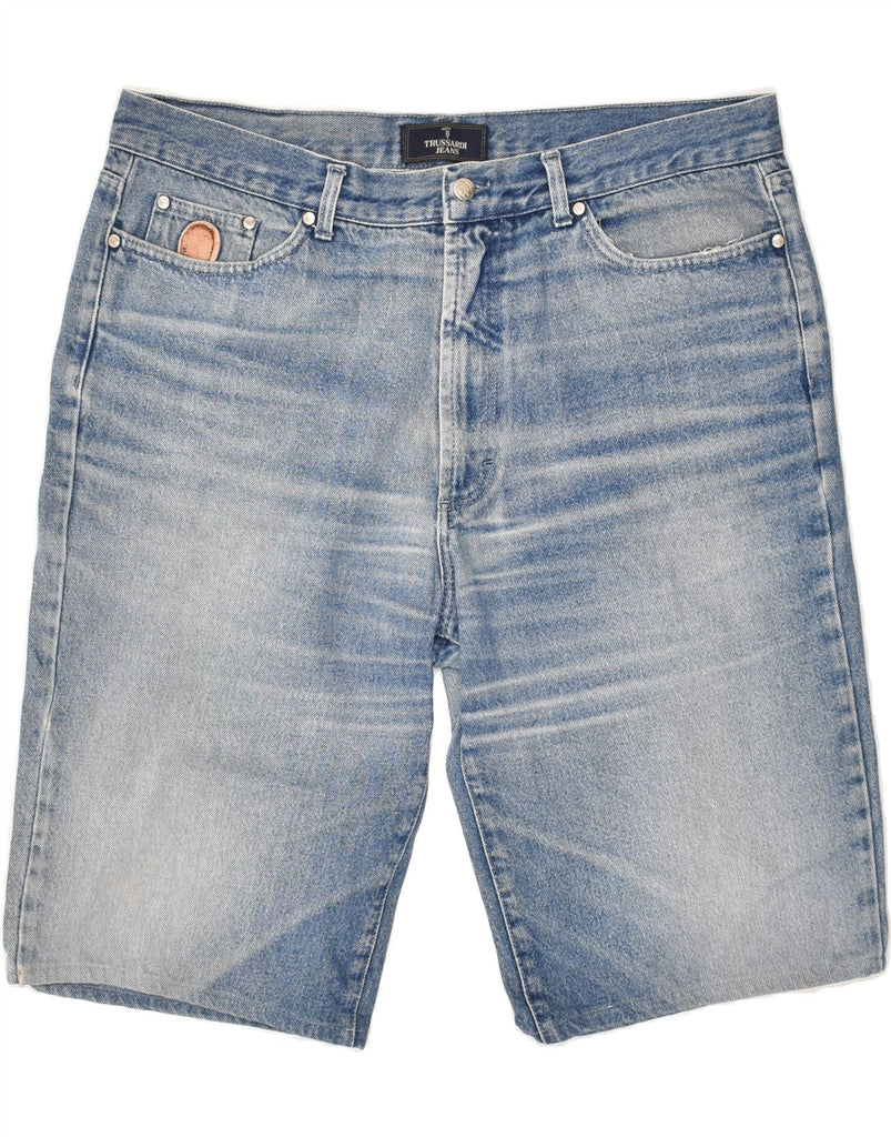 TRUSSARDI Womens Denim Shorts UK 20 2XL W40 Blue Cotton Vintage Trussardi and Second-Hand Trussardi from Messina Hembry 