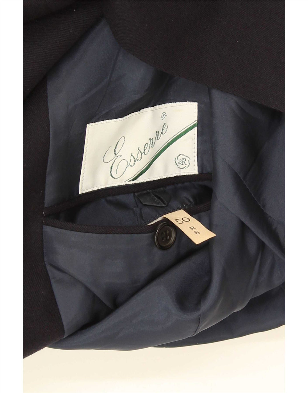 Essere Mens Double Breasted Blazer Jacket IT 50 Large Navy Blue