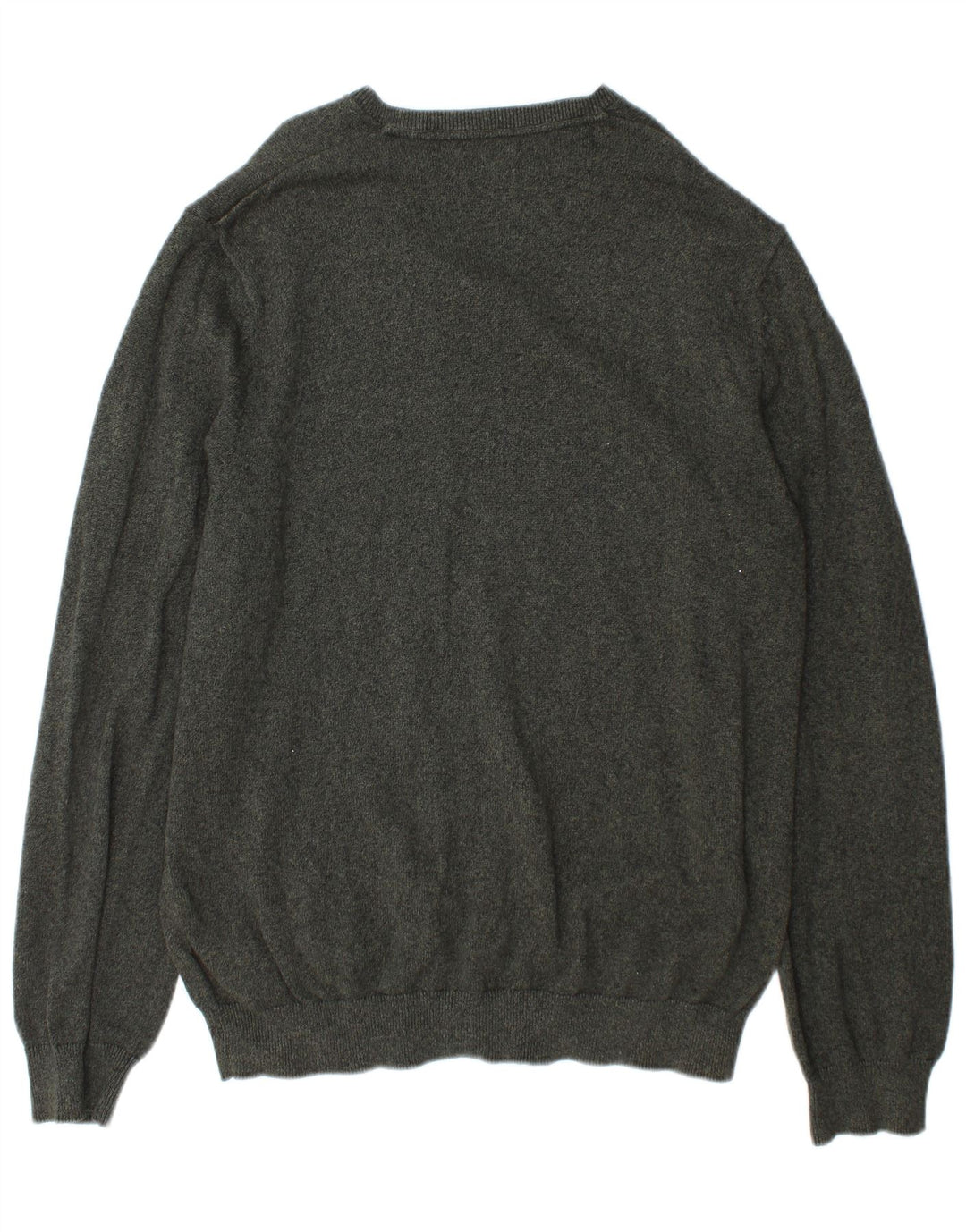 Marks & Spencer Mens V-Neck Jumper Sweater XL Green Cotton
