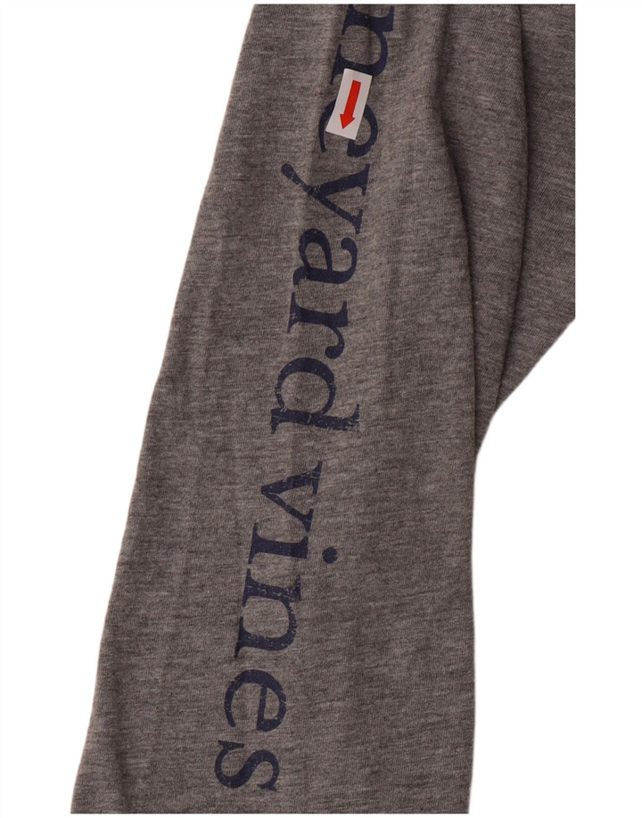 VINEYARD VINES Womens Graphic Top Long Sleeve UK 18 XL Grey Polyester