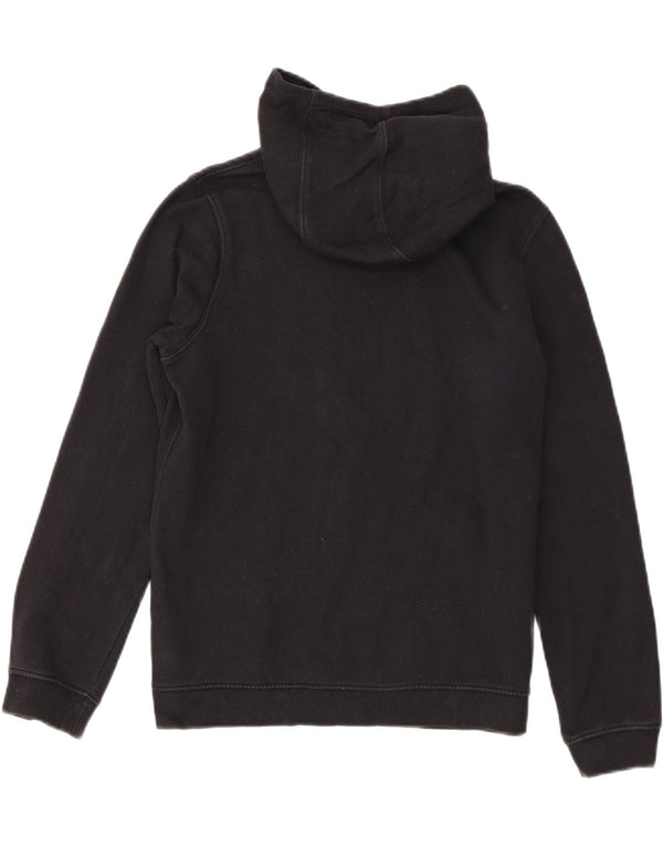 Nike Boys Swoosh Graphic Hoodie Jumper 12-13 Years Large Black Cotton