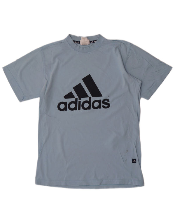 Adidas Boys Graphic T-Shirt Top 15-16 Years Blue Cotton
