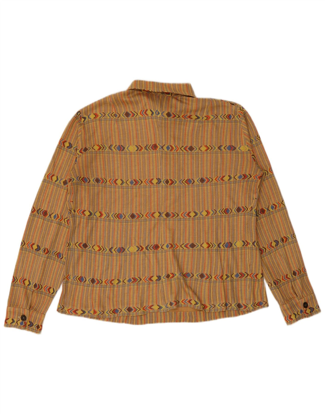 Vintage Womens Pullover Shirt UK 12 Medium Beige Striped
