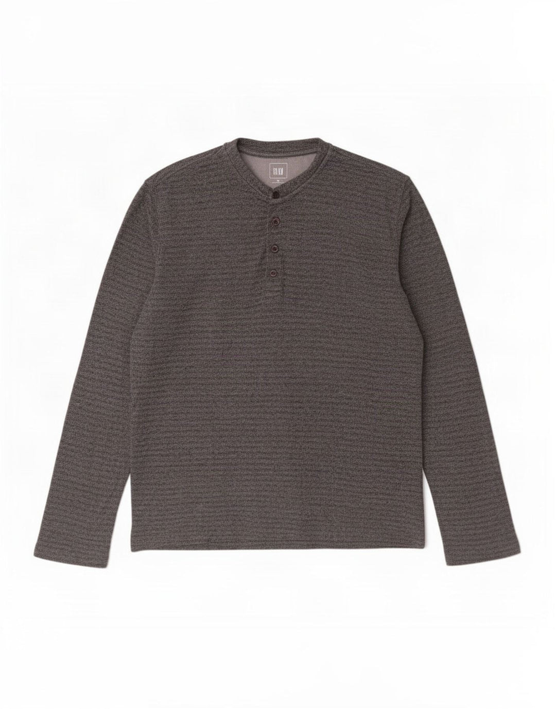 Gap Mens Top Long Sleeve Medium Grey Striped Cotton