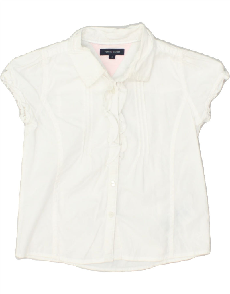 TOMMY HILFIGER Girls Short Sleeve Shirt 2-3 Years White Cotton | Vintage Tommy Hilfiger | Thrift | Second-Hand Tommy Hilfiger | Used Clothing | Messina Hembry 