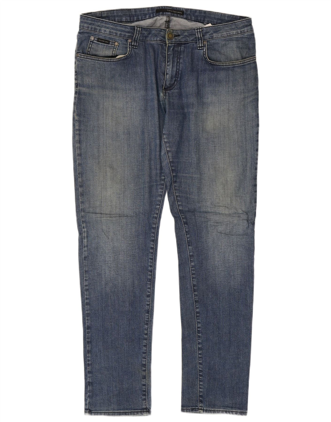 Calvin Klein Mens Slim Jeans W34 L34 Blue Cotton