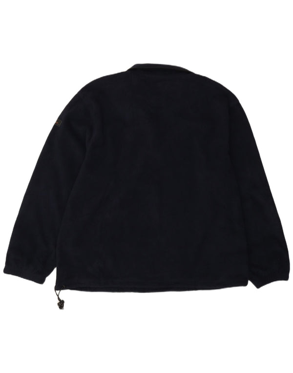 Izod Mens Zip Neck Fleece Jumper 2XL Navy Blue Polyester