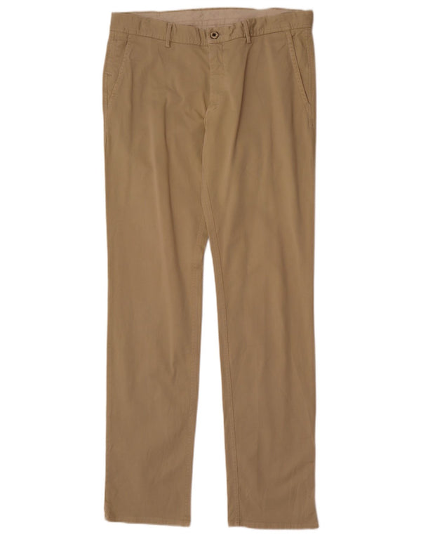 Massimo Dutti Mens Regular Fit Chino Trousers EU 42 Large W32 L33 Beige