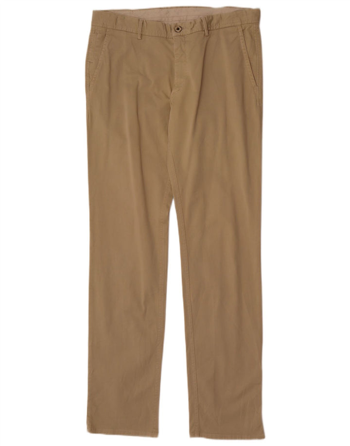 Massimo Dutti Mens Regular Fit Chino Trousers EU 42 Large W32 L33 Beige