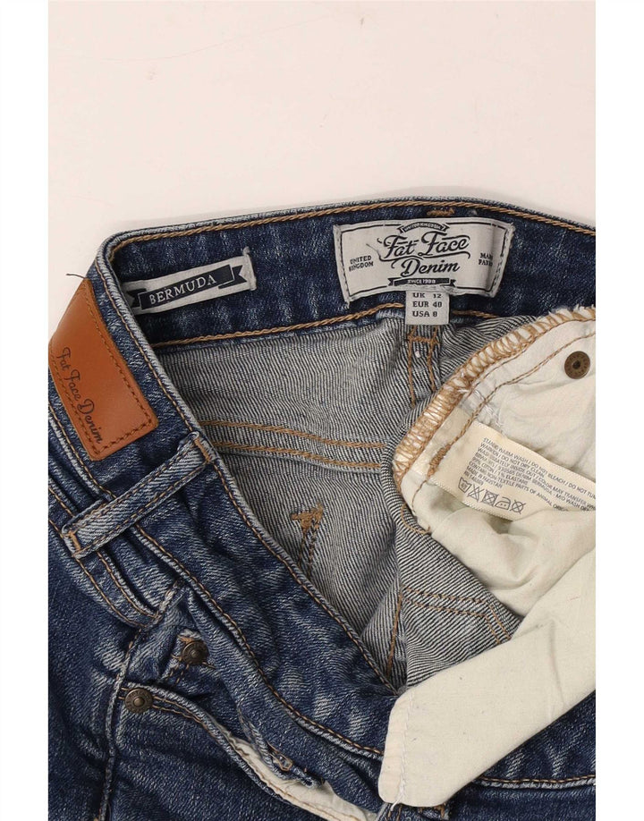 Fat Face Womens Denim Bermuda Shorts UK 12 Medium W30 Blue Cotton