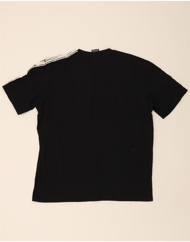 CHAMPION Mens Graphic T-Shirt Top XL Black Colourblock Vintage Champion and Second-Hand Champion from Messina Hembry 