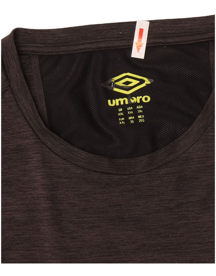 Umbro Mens T-Shirt Top 2XL Grey Colourblock Polyester