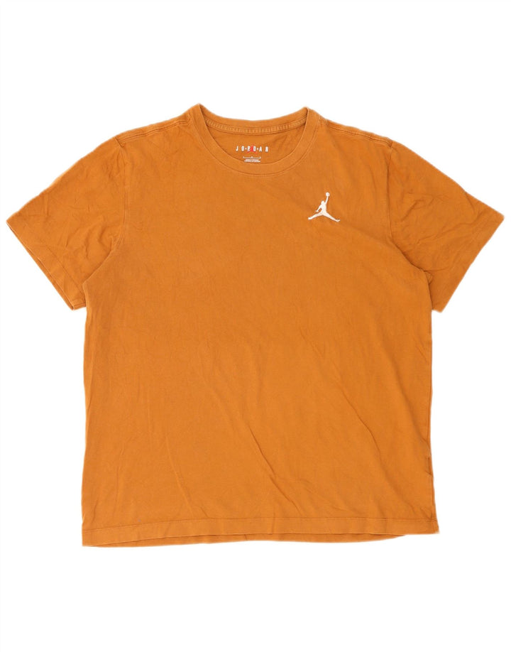 Jordan Mens T-Shirt Top Large Brown Cotton