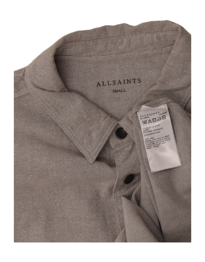 All Saints Mens Shirt Small Grey Cotton