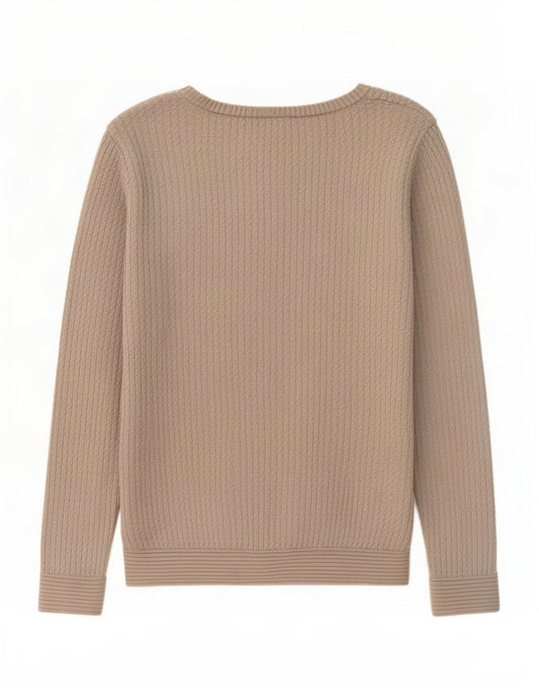 U.S. Polo Assn. Womens Boat Neck Jumper Sweater UK 10 Small Beige Cotton