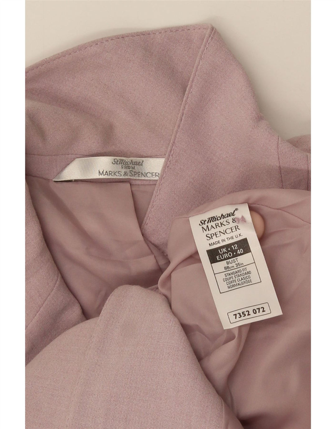 Marks & Spencer Womens Longline 4 Button Blazer Jacket UK 12 Medium Purple