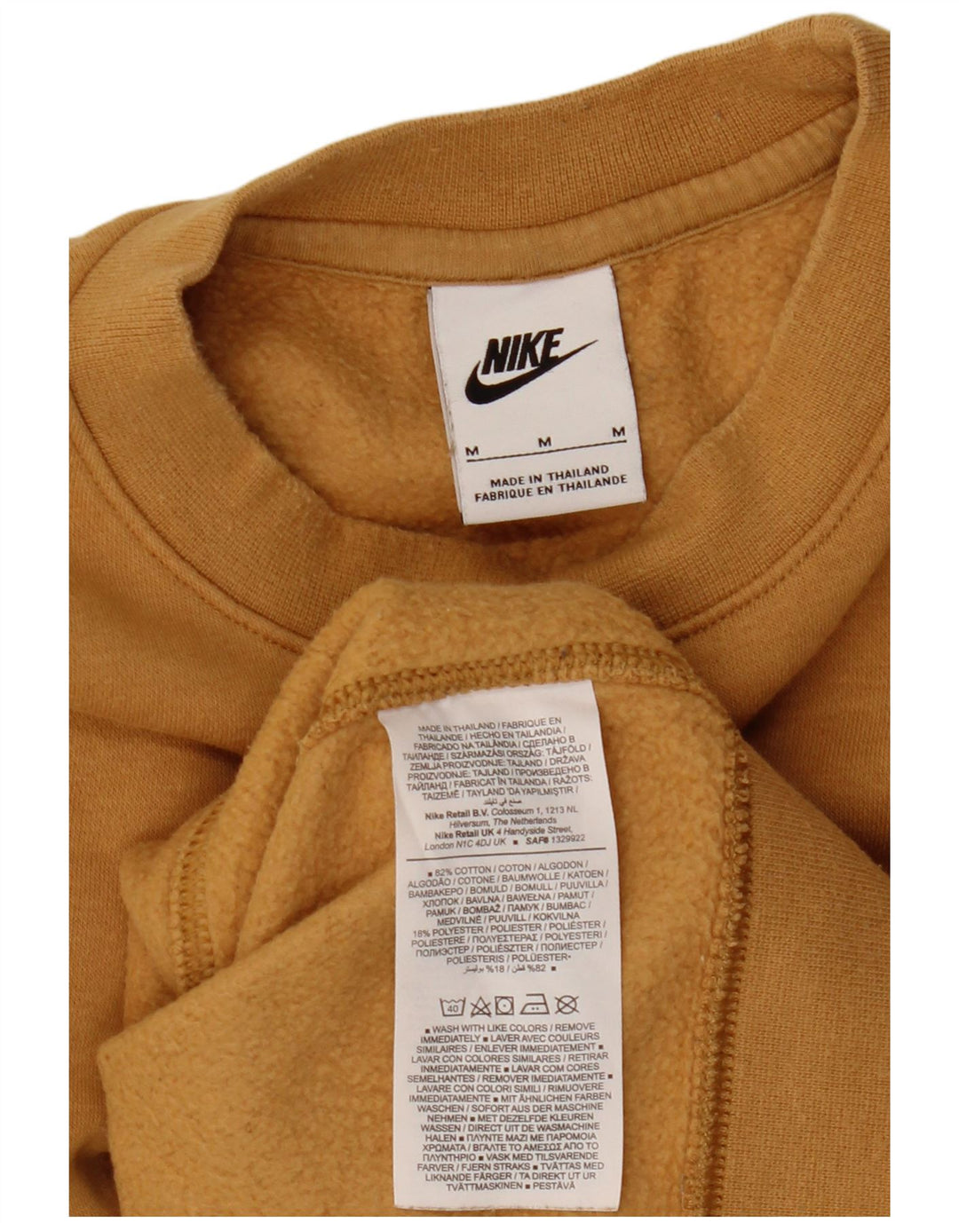 NIKE Mens Sweatshirt Jumper Medium Beige Cotton