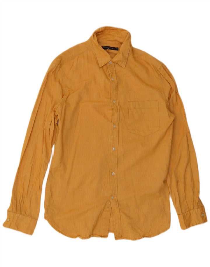 French Connection Mens Shirt XS Yellow Cotton