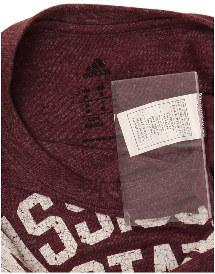 Adidas Mens Graphic Top Long Sleeve Medium Burgundy