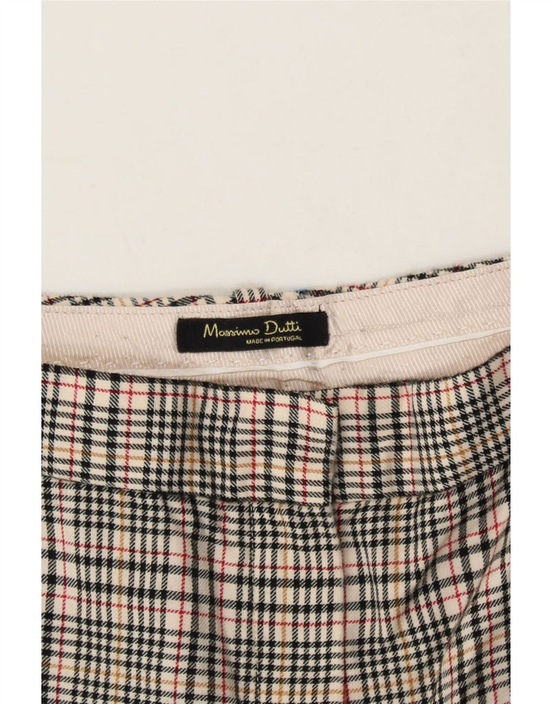 MASSIMO DUTTI Womens Slim Chino Trousers EU 40 Medium W30 L26 Beige Check Vintage Massimo Dutti and Second-Hand Massimo Dutti from Messina Hembry 