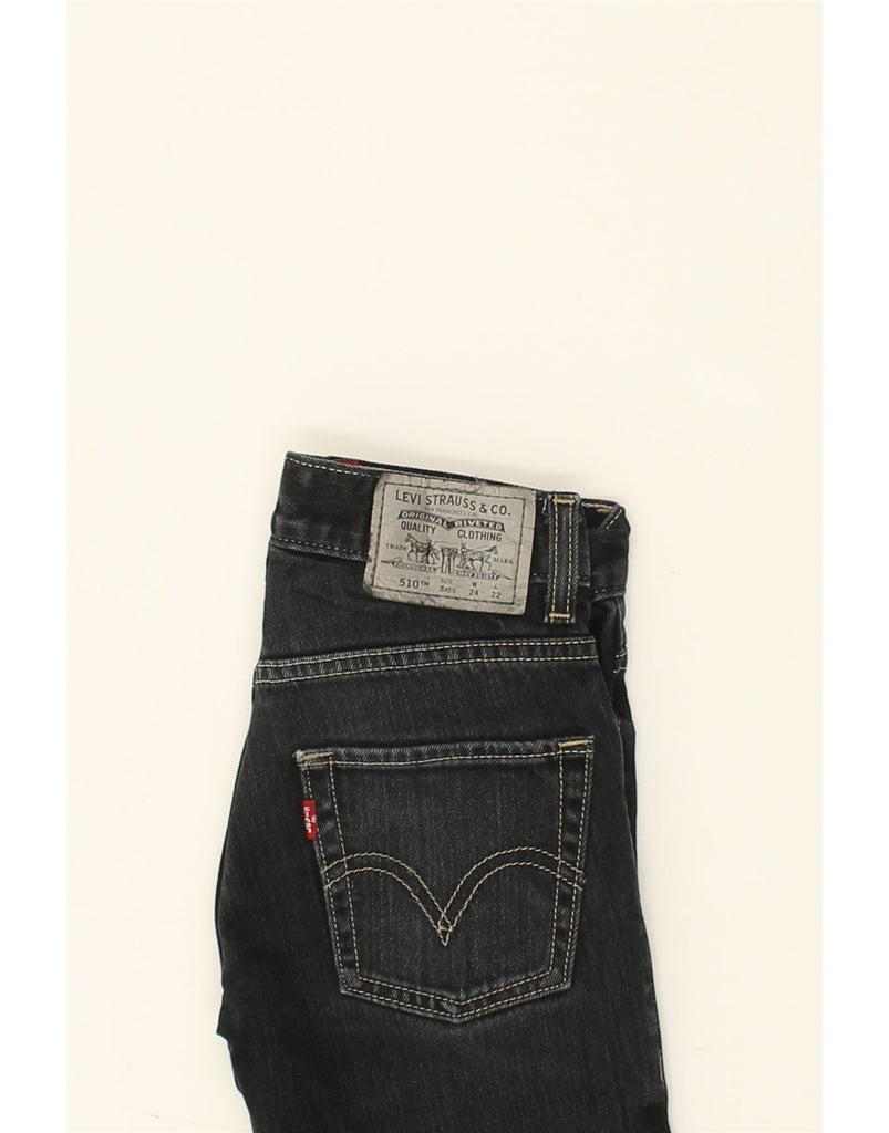 LEVI'S Boys 510 Skinny Jeans 7-8 Years W24 L22  Black Cotton | Vintage Levi's | Thrift | Second-Hand Levi's | Used Clothing | Messina Hembry 