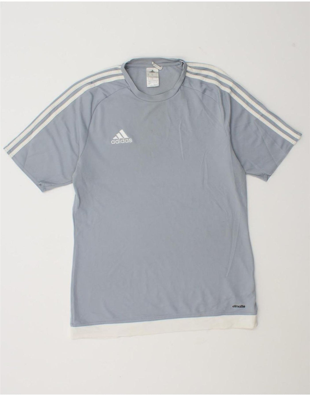 Adidas Mens Climalite T-Shirt Top Medium Blue Colourblock Polyester