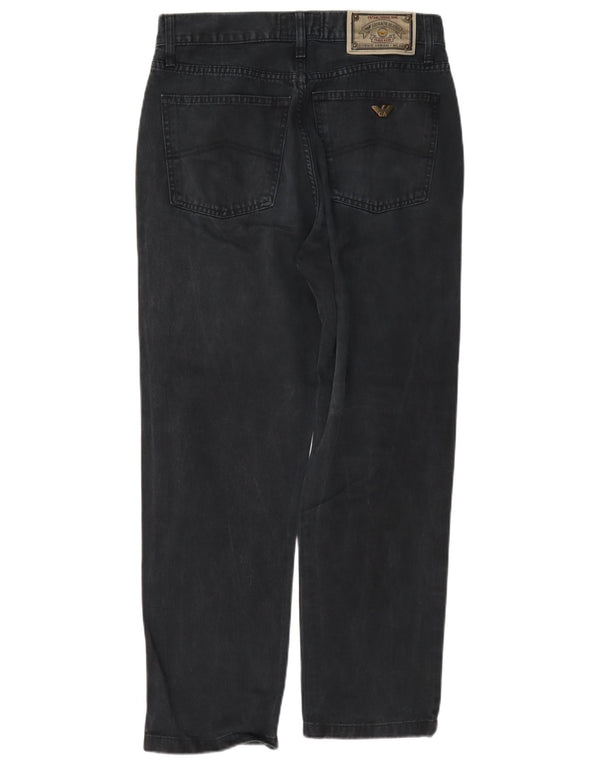 Armani Mens Straight Casual Trousers W32 L28 Grey Cotton