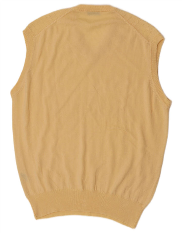 Valentino Mens Vest Tank Top Large Yellow Merino Wool