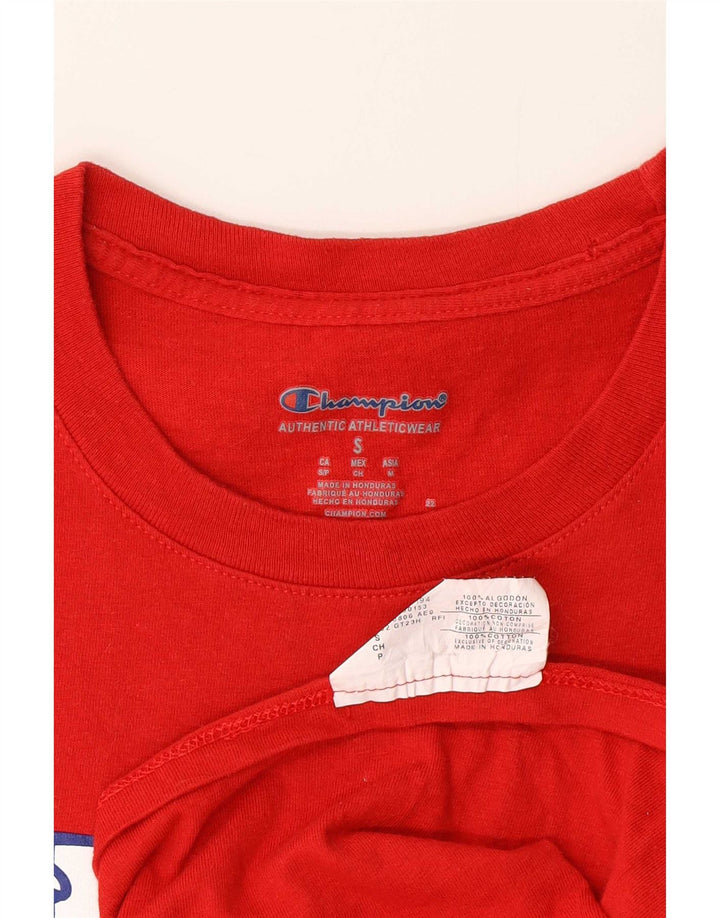 Champion Mens Graphic T-Shirt Top Small Red Cotton