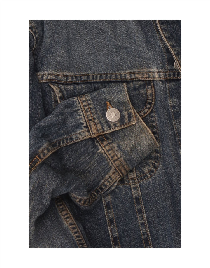 SISLEY Womens Denim Jacket UK 10 Small Blue Cotton