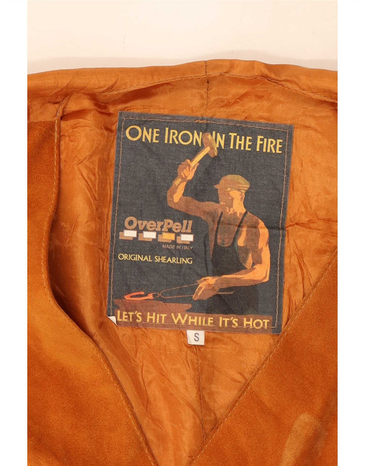 Vintage Mens Suede Waistcoat Small Brown