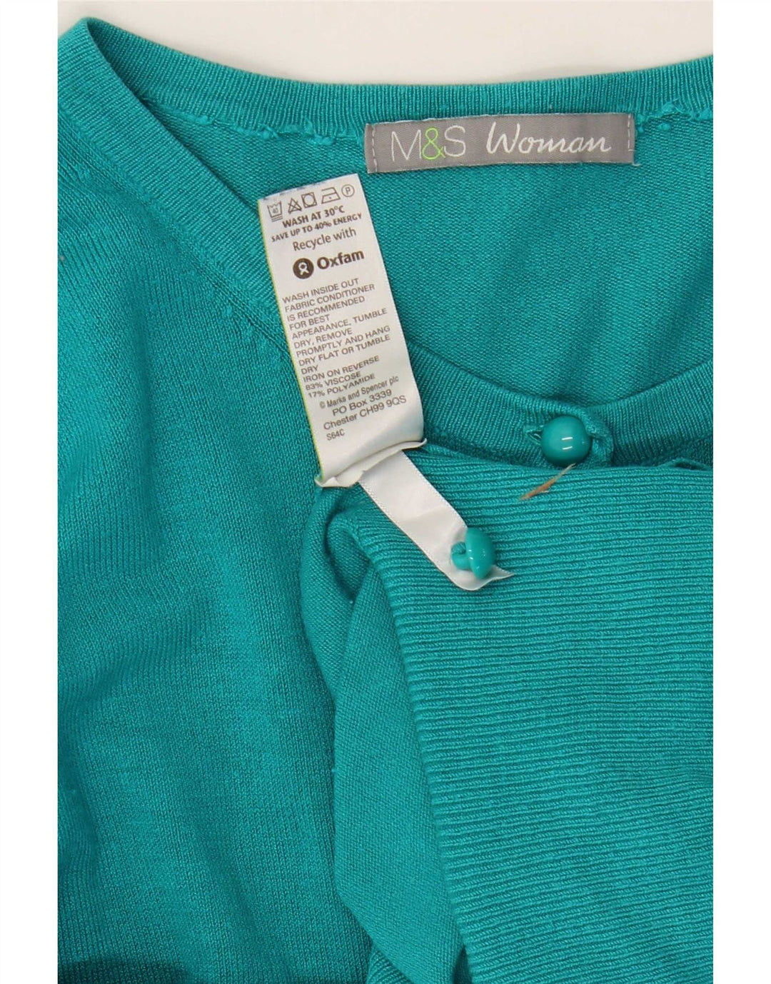 Marks & Spencer Womens Cardigan Sweater UK 10 Small Blue Viscose