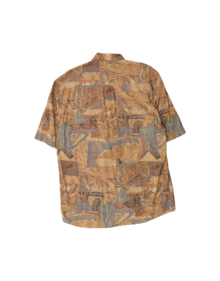 SEIDENSTICKER Mens Short Sleeve Shirt Size 39 Medium Beige Floral