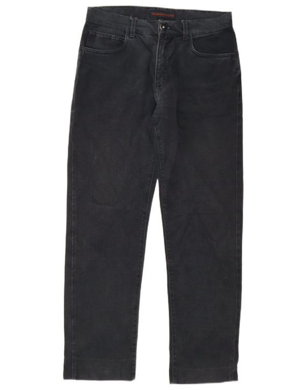 Trussardi Mens Straight Jeans IT 48 Medium W34 L30 Black Cotton