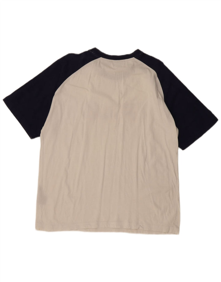 FILA Mens Graphic T-Shirt Top Large White Colourblock Cotton