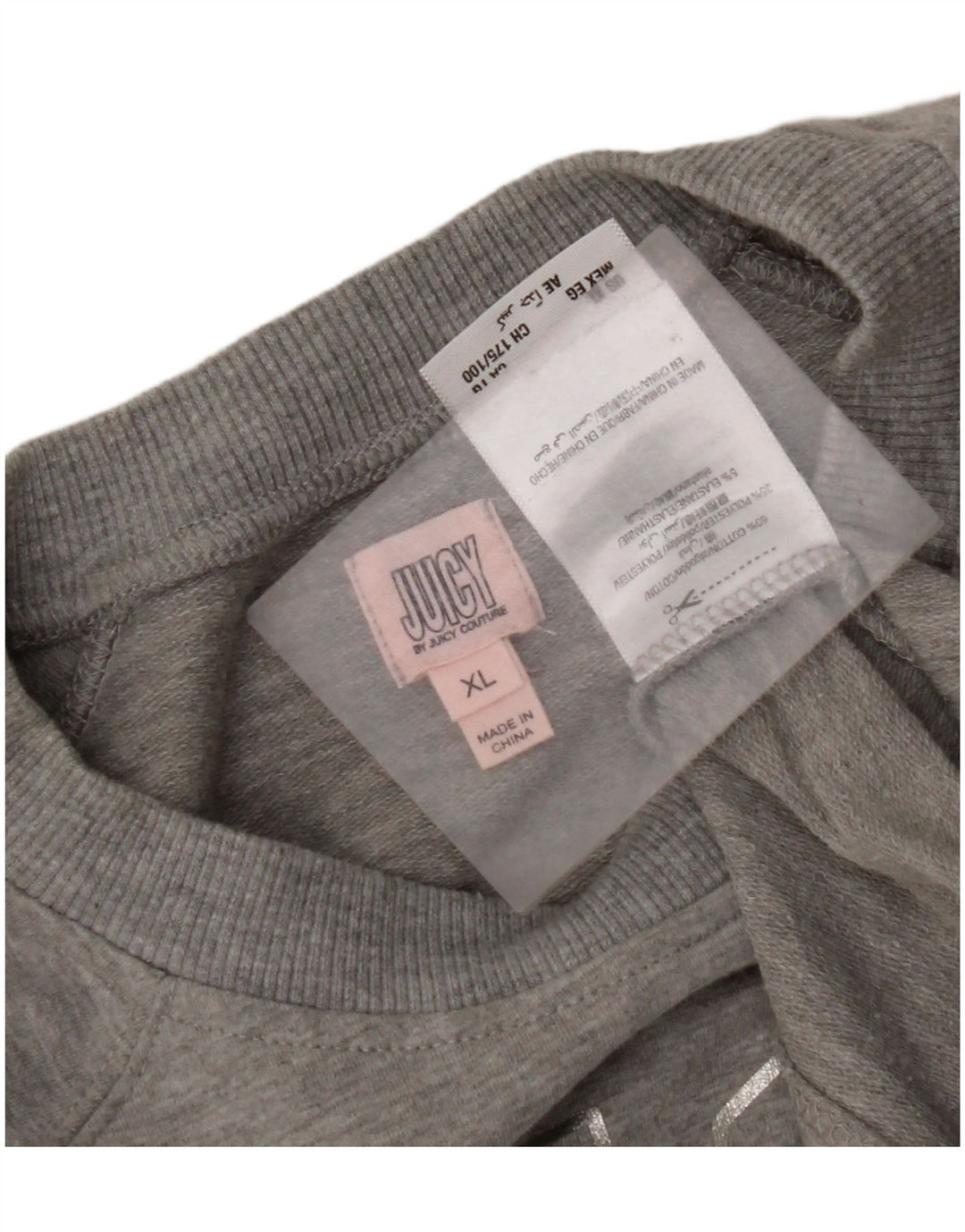 JUICY COUTURE Womens Graphic Sweatshirt Jumper UK 18 XL Grey Cotton