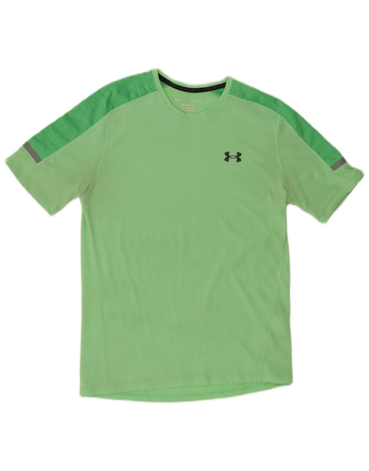 UNDER ARMOUR Mens Graphic T-Shirt Top Small Green Colourblock Polyester